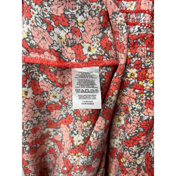Loft Top Womens Size Medium Shirt Sleeveless Tank Blouse Floral Boho Orange Pink - Picture 8 of 11